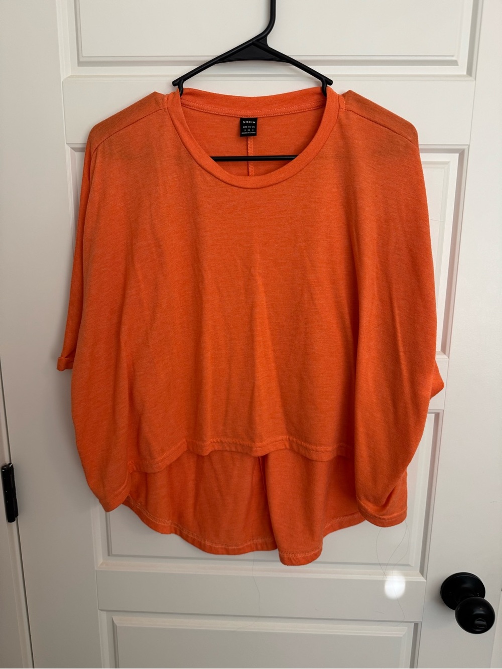 SHEIN Orange Layered Crewneck Women's Sweatshirt